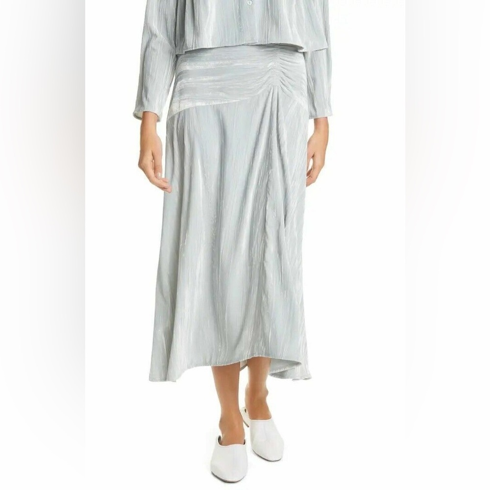 Vince Pale Sea Glass Velvet Asymmetrical Skirt Size 6